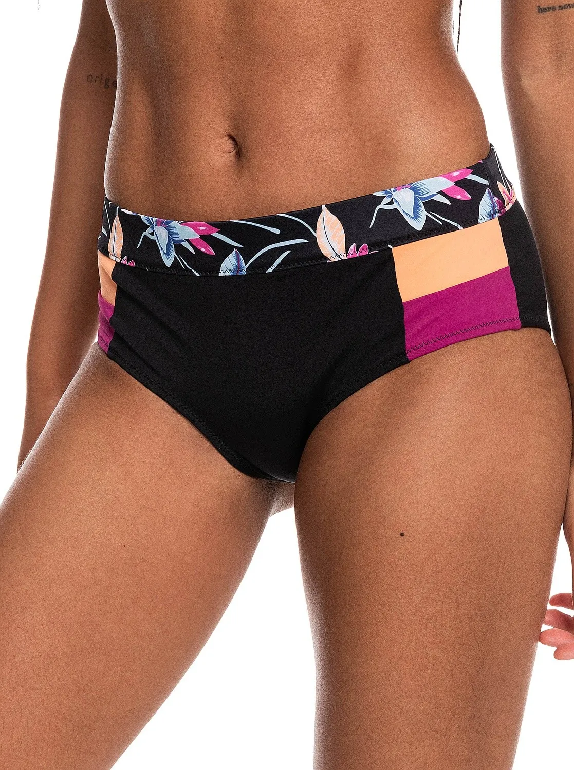 traje de baño Roxy Active Shorty Bottom - KVJ6/Anthracite Floral Flow - women´s