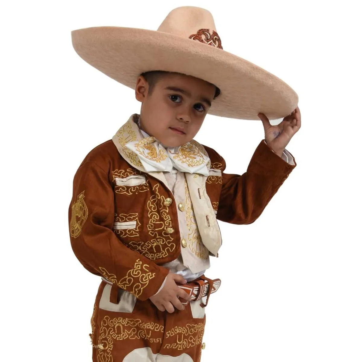 Traje de Charro para Nio de 3 Piezas Color Miel WD-941