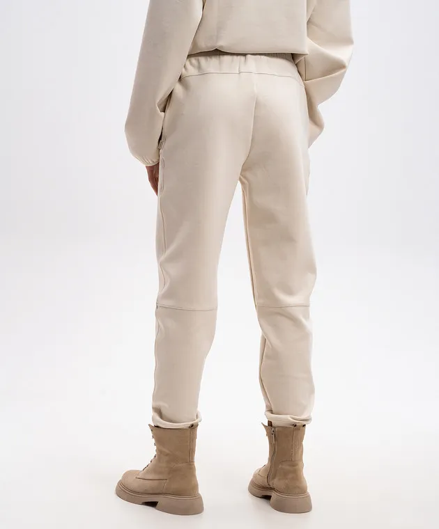 Woolrich Beige joggers with a logo