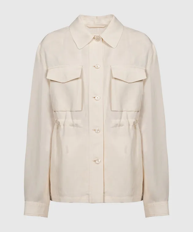 Woolrich Beige shirt on a drawstring with linen