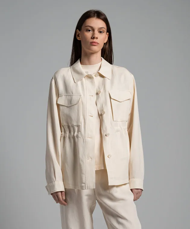 Woolrich Beige shirt on a drawstring with linen