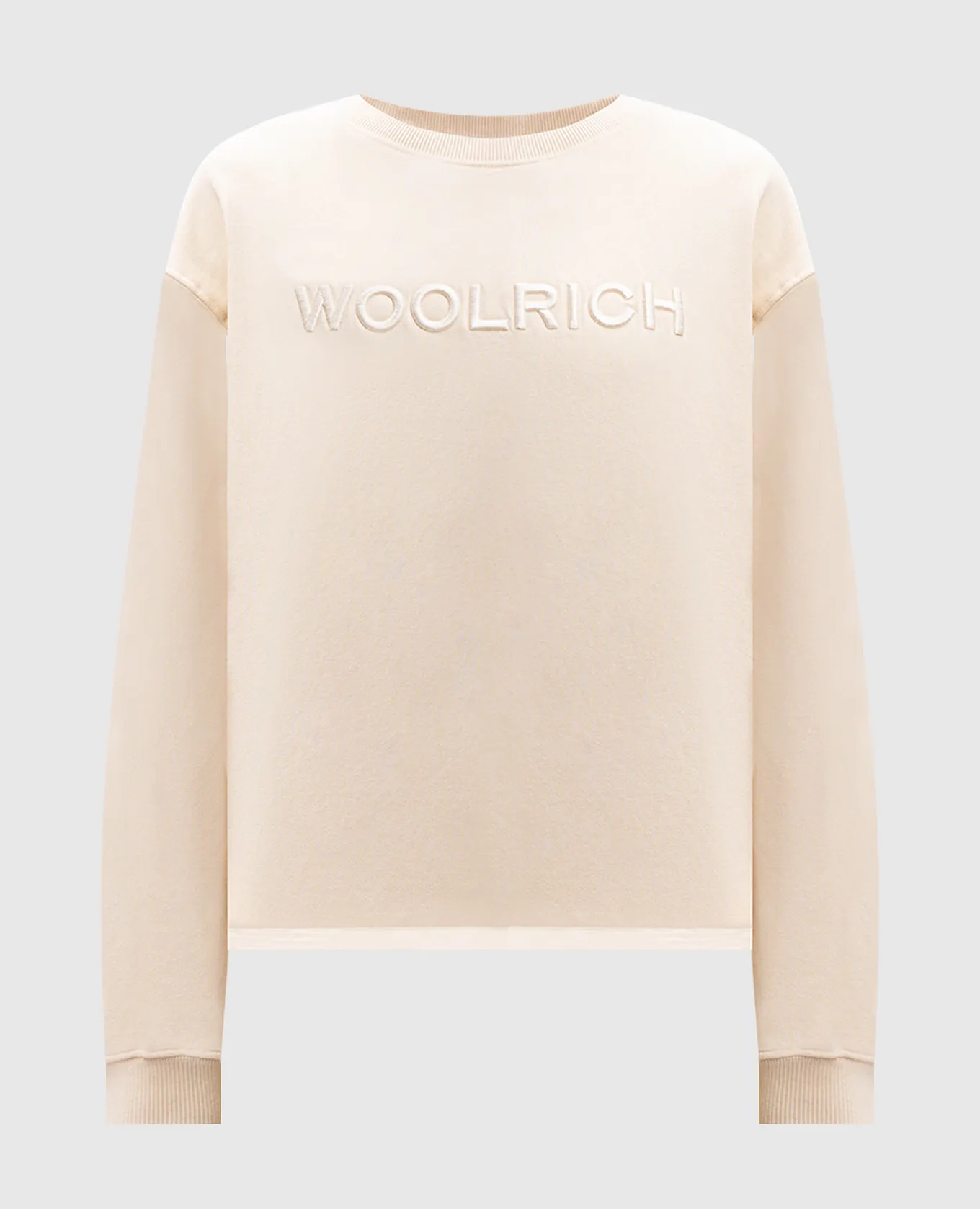 Woolrich Beige sweatshirt with logo embroidery