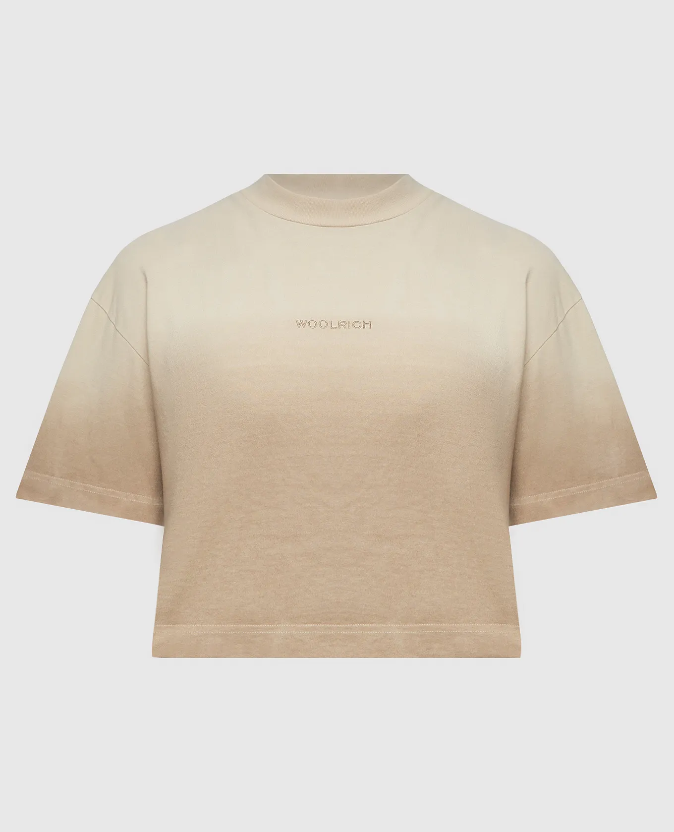 Woolrich Beige t-shirt with logo embroidery