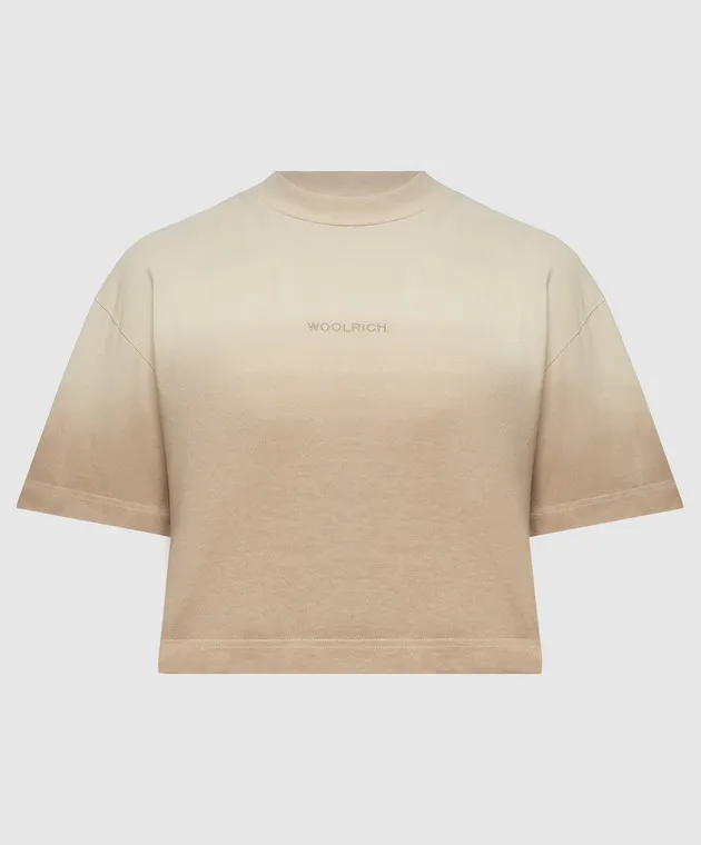 Woolrich Beige t-shirt with logo embroidery