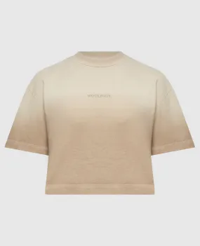 Woolrich Beige t-shirt with logo embroidery