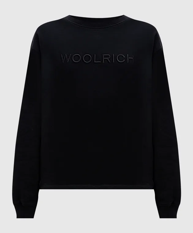 Woolrich Black sweatshirt with logo embroidery