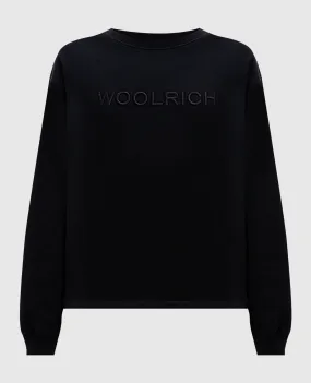 Woolrich Black sweatshirt with logo embroidery