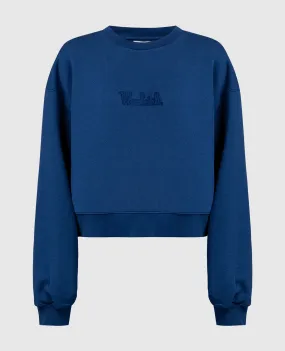 Woolrich Blue sweatshirt with logo embroidery