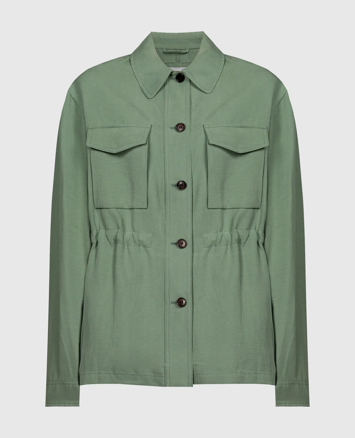 Woolrich Green shirt on a drawstring with linen