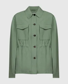 Woolrich Green shirt on a drawstring with linen