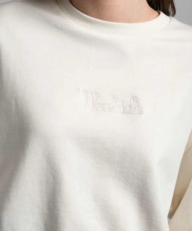 Woolrich White sweatshirt with logo embroidery