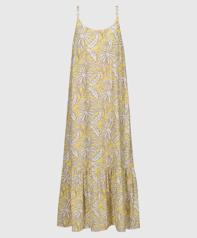 Woolrich Yellow dress in a print with a frill