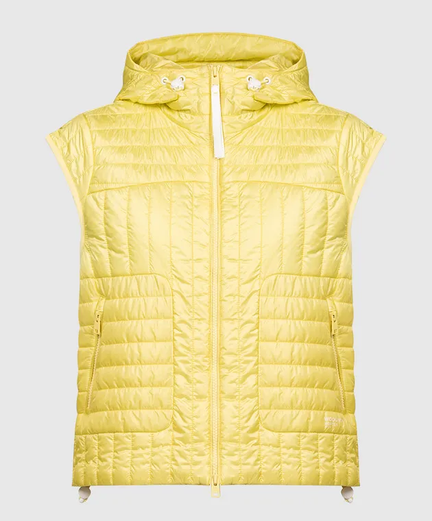 Woolrich Yellow quilted vest with a hood