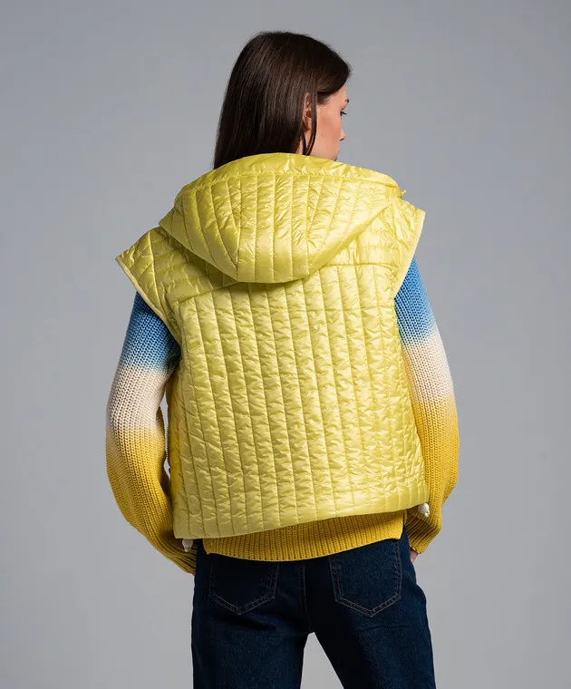 Woolrich Yellow quilted vest with a hood