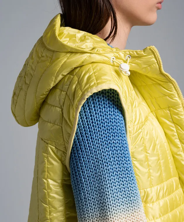 Woolrich Yellow quilted vest with a hood