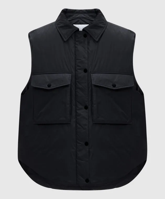 Yves Salomon Army Black down vest