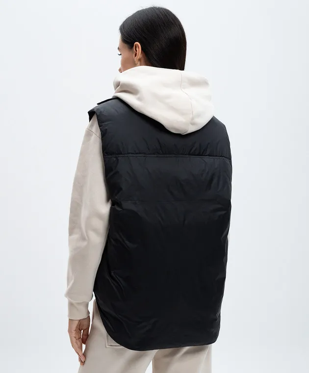 Yves Salomon Army Black down vest