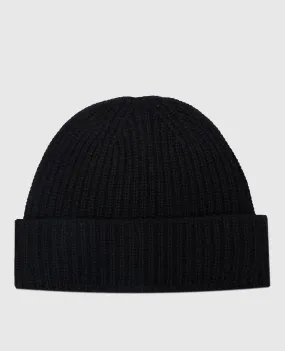 Yves Salomon Black cap made of wool and cashmere