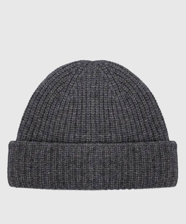 Yves Salomon Gray cap made of wool and cashmere