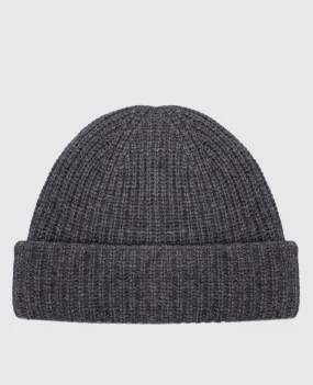 Yves Salomon Gray cap made of wool and cashmere