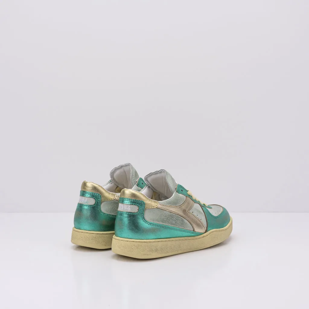 ZAPATILLA - DIADORA HERITAGE - MI BASKET LOW METAL PIGSKIN USED WN BLUE SEA 179535 01 65175