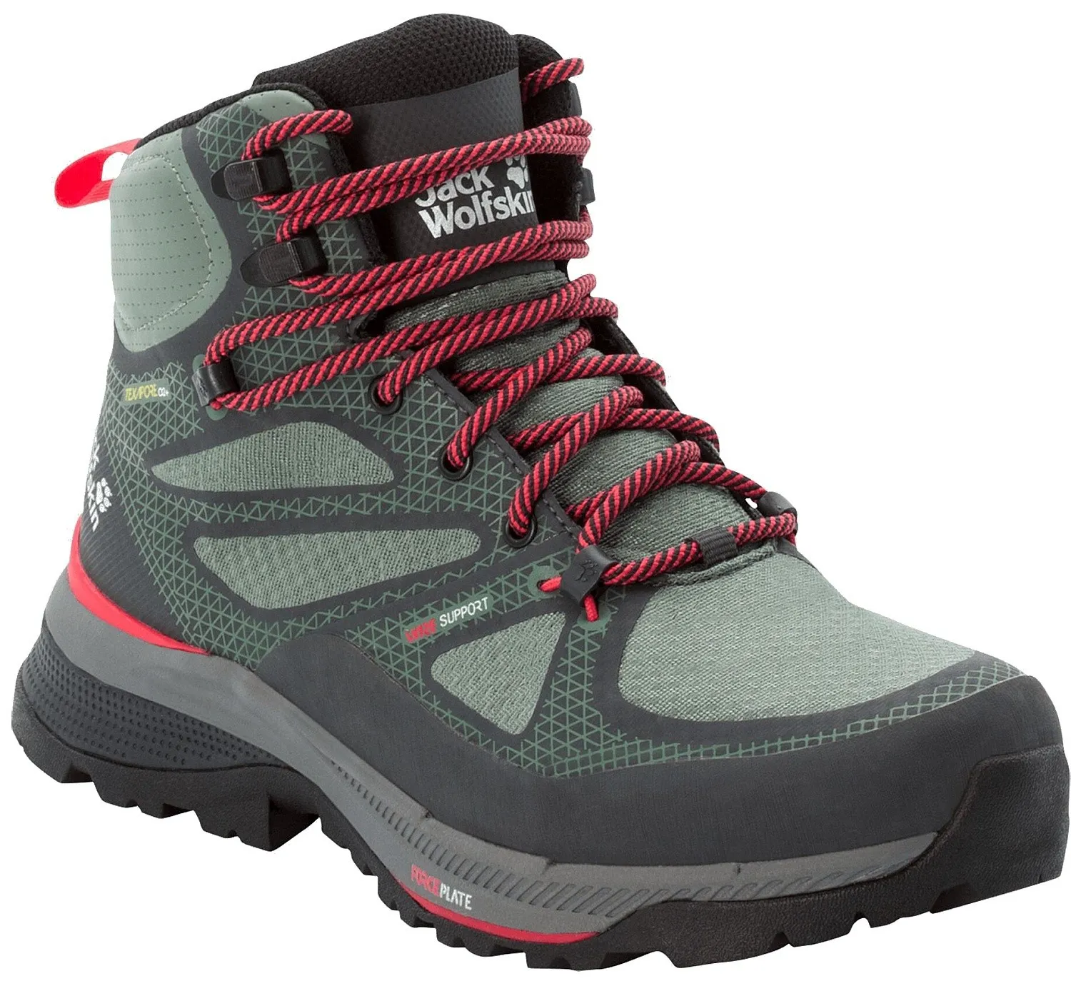 zapatos Jack Wolfskin Force Striker Texapore MID W - Lime/Dark Green - women´s