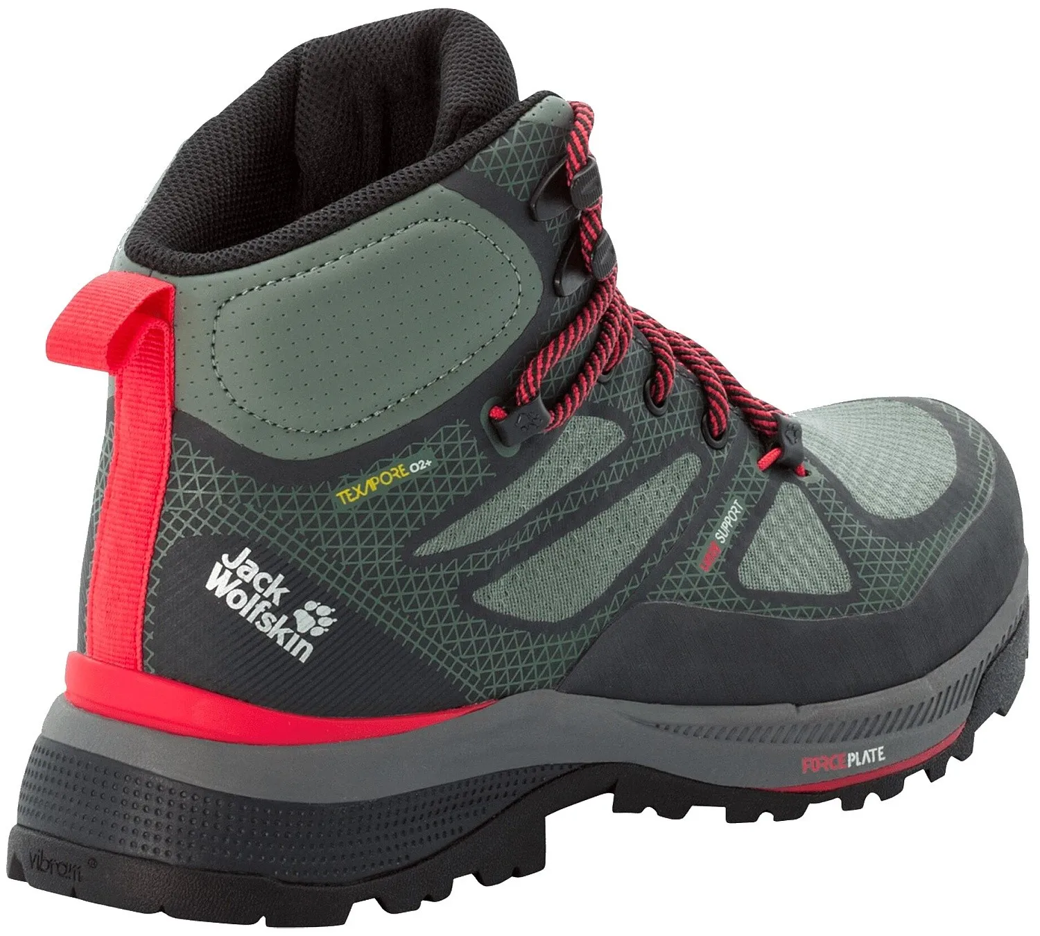 zapatos Jack Wolfskin Force Striker Texapore MID W - Lime/Dark Green - women´s