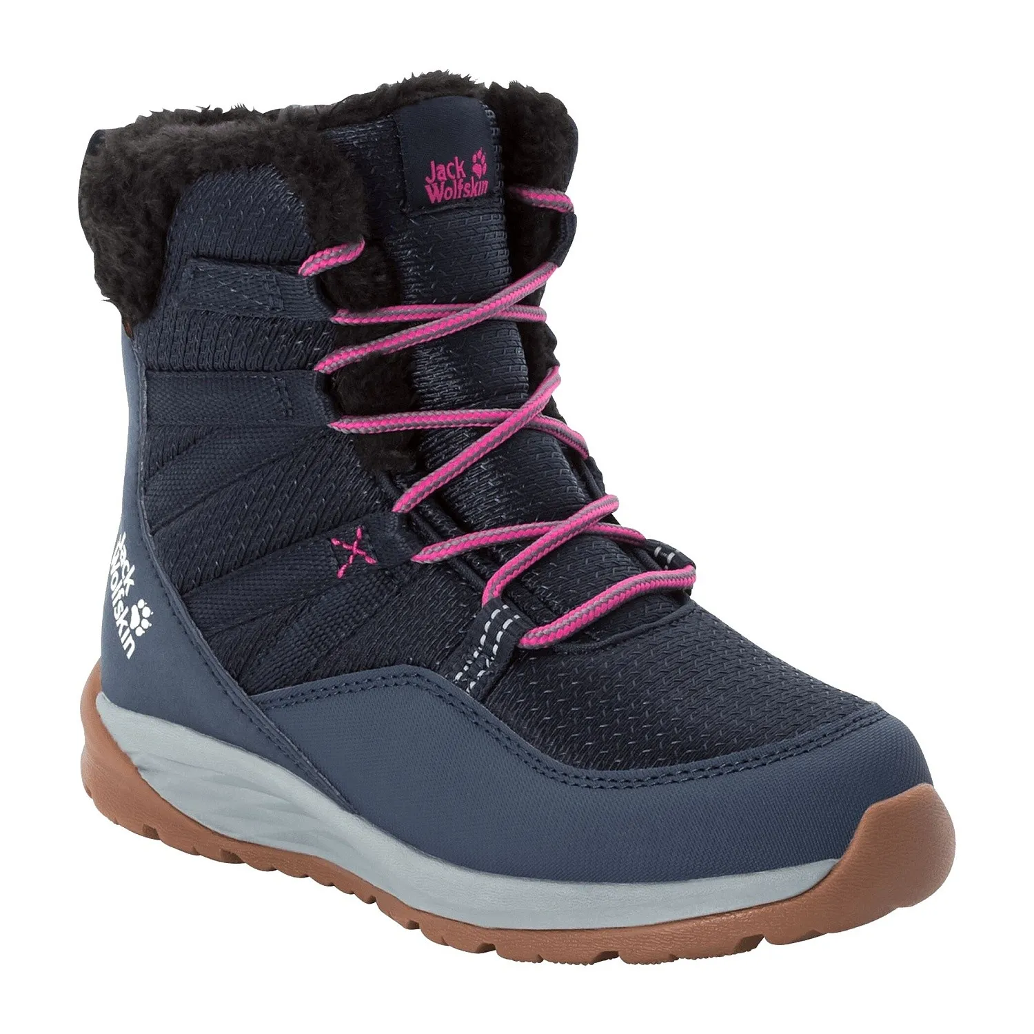 zapatos Jack Wolfskin Polar Wolf Texapore High - Dark Blue/Grey - girl´s