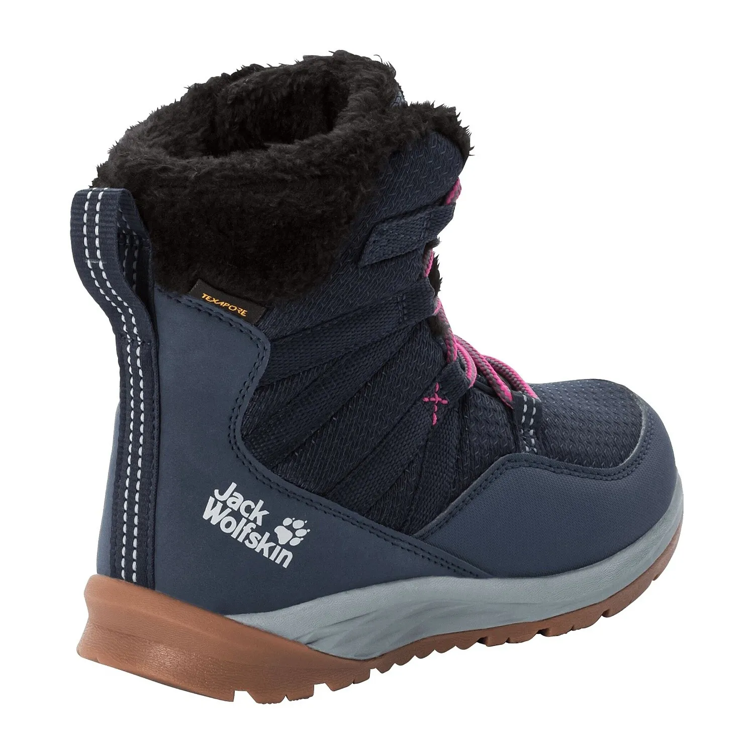 zapatos Jack Wolfskin Polar Wolf Texapore High - Dark Blue/Grey - girl´s